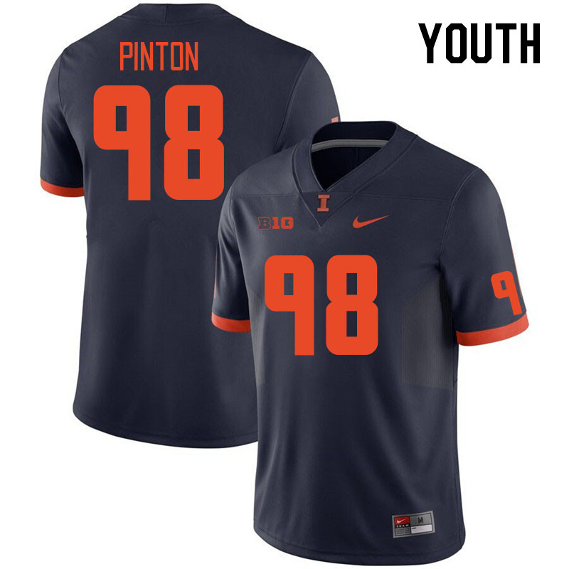 Youth #98 Fabrizio Pinton Illinois Fighting Illini College Football Jerseys Stitched Sale-Navy